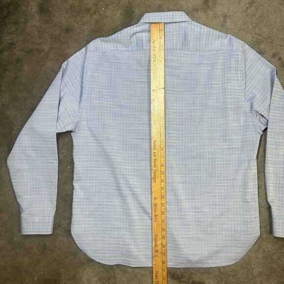 NWOT 7 Diamonds Men XXL 100% Cotton LS Spread Collar Light Blue Paterned Shirt - Picture 8 of 8
